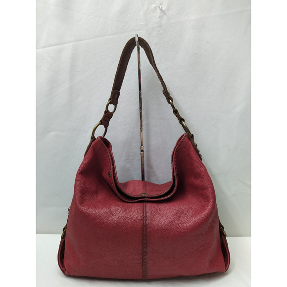 Lucky Brand Red Pebbled Leather Hobo Shoulder Bag - Picture 1 of 16
